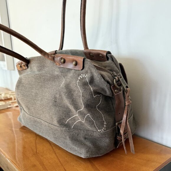 Oilily Embroidered Bird Tote Canvas and leather - Picture 7 of 17